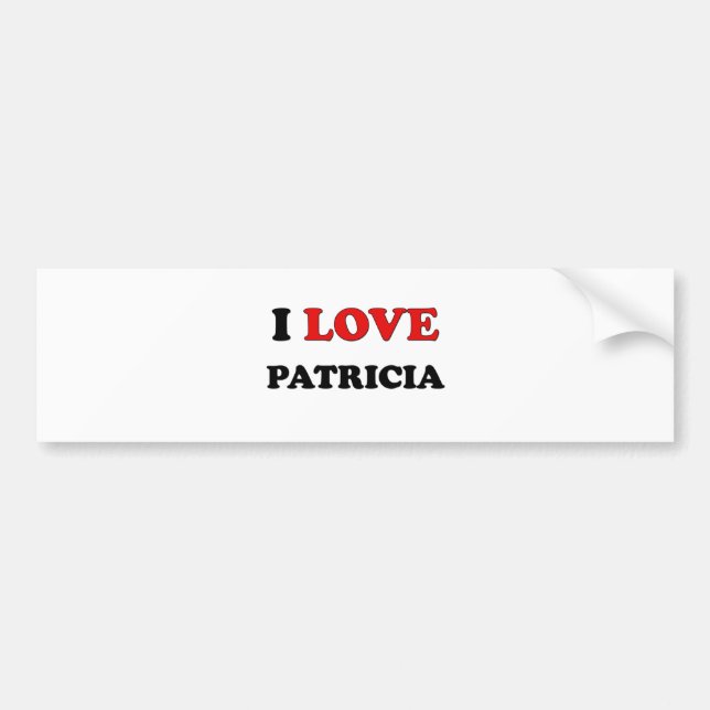 Autocollant De Voiture J'aime Patricia (Devant)