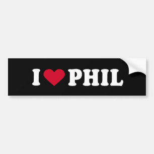 AUTOCOLLANT DE VOITURE J'AIME PHIL