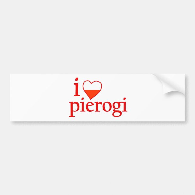 Autocollant De Voiture J'aime Pierogi (Devant)