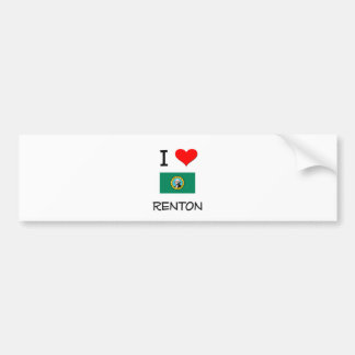 Autocollant De Voiture J'aime Renton Washington