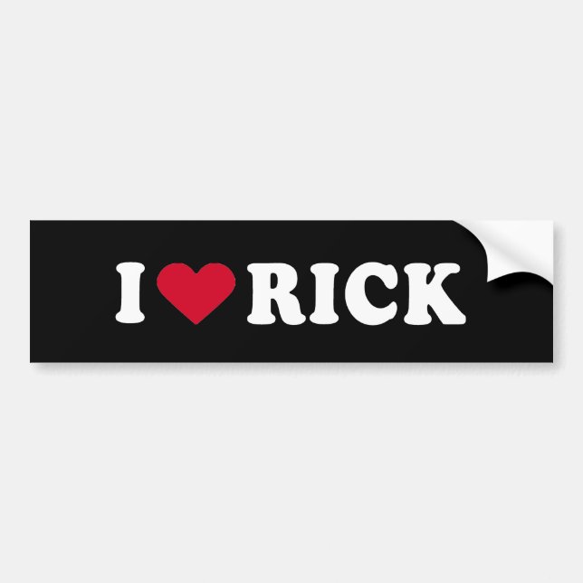 AUTOCOLLANT DE VOITURE J'AIME RICK (Devant)