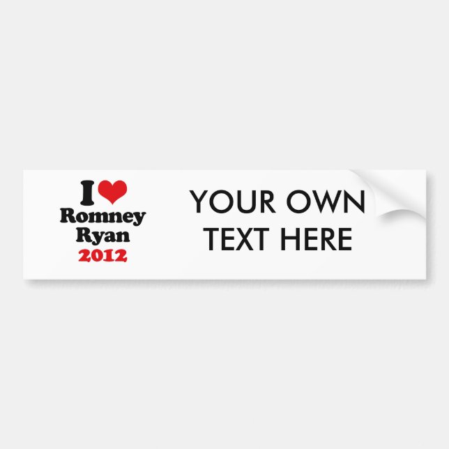 Autocollant De Voiture J'AIME ROMNEY RYAN 2012.png (Devant)