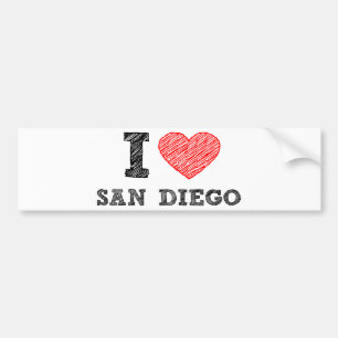 Autocollant De Voiture J'aime San Diego