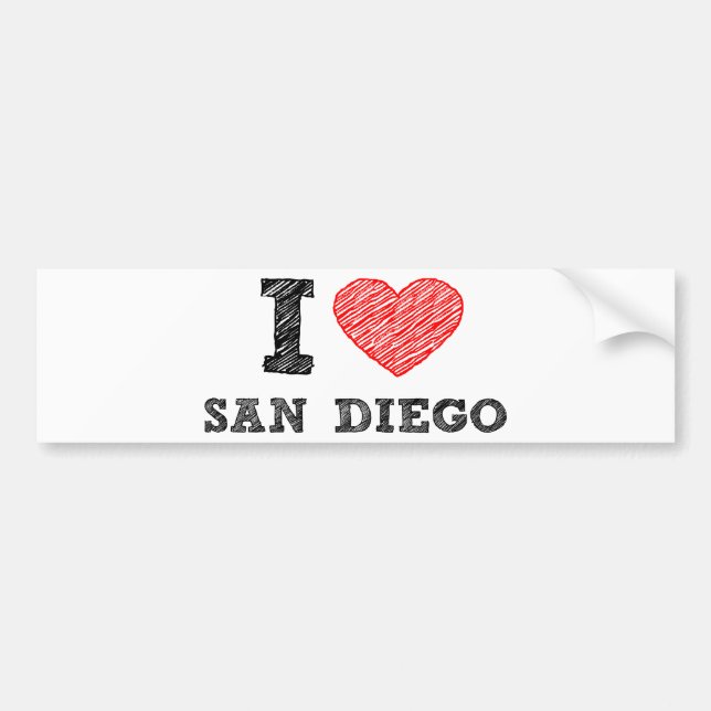 Autocollant De Voiture J'aime San Diego (Devant)