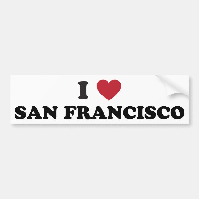 Autocollant De Voiture J'aime San Francisco (Devant)