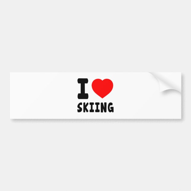 Autocollant De Voiture J'aime skier (Devant)