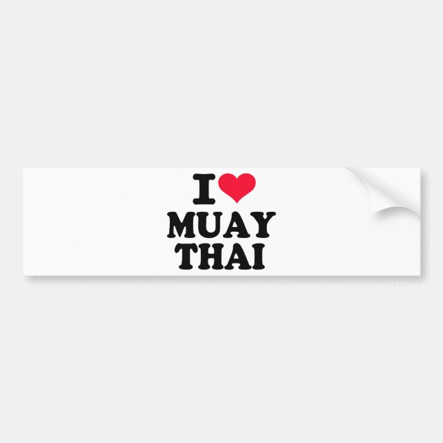 Autocollant De Voiture J'aime thaïlandais de Muay (Devant)