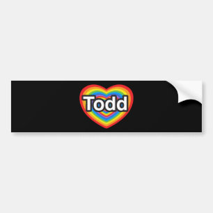 Autocollant De Voiture J'aime Todd. Je t'aime Todd. Coeur