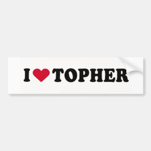 AUTOCOLLANT DE VOITURE J'AIME TOPHER