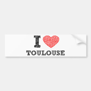 Autocollant De Voiture J'aime Toulouse