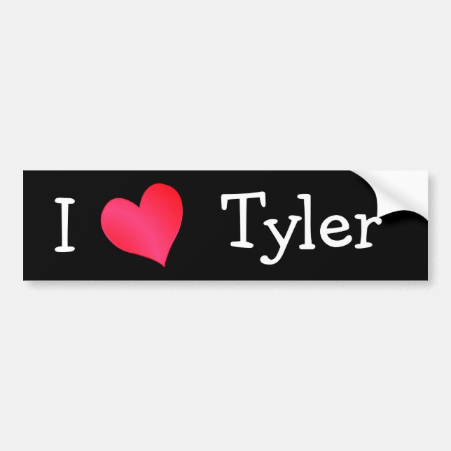 Autocollant De Voiture J'aime Tyler (Devant)