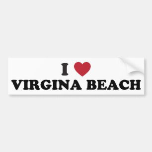 Autocollant De Voiture J'aime Virginia Beach la Virginie