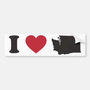 Autocollant De Voiture J'aime Washington