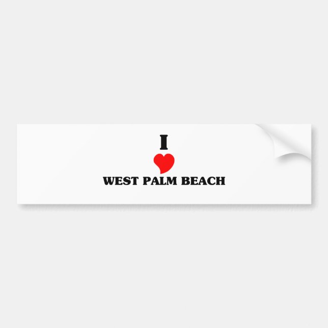 Autocollant De Voiture J'aime West Palm Beach (Devant)