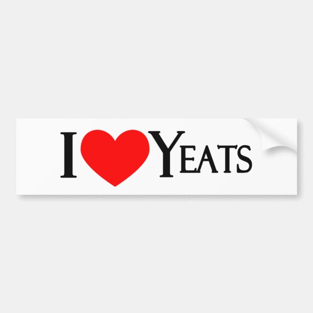 Autocollant De Voiture J'aime Yeats (Devant)