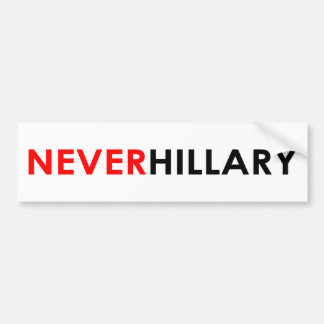 Autocollant De Voiture Jamais Hillary Bumper Sticker (Blanc)