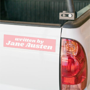 Autocollant De Voiture Jane Austen Auteur Favorite Girly Pastel Pink
