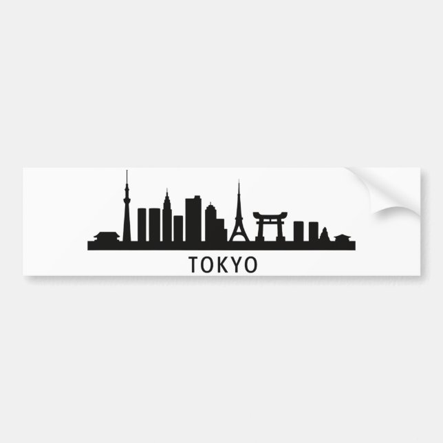 Autocollant De Voiture Japan Cityscape Travel | Tokyo Skyline Silhouette (Devant)