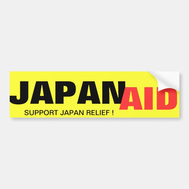 Autocollant De Voiture japanaid SOUTIEN JAPON RELIEF! (Devant)