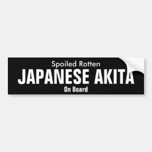 Autocollant De Voiture Japonais pourris mal Akita à bord