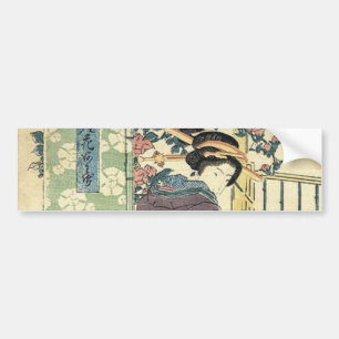 Autocollant De Voiture jardin japonais ukiyo-e traditionnel kimono geisha