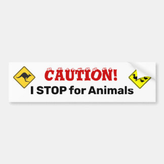 Autocollant De Voiture J'ARRÊTE pour les animaux Sticker pare-chocs
