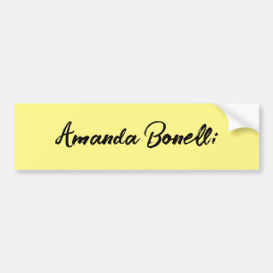Autocollant De Voiture Jaune clair calligraphie simple minimaliste