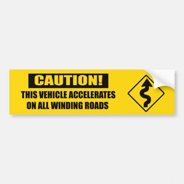 Autocollant De Voiture Jaune de précaution de courbe (Devant)