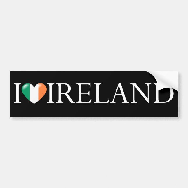 Autocollant De Voiture "J'autocollant aime Irlande" (Devant)