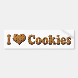 Autocollant De Voiture Je adore les biscuits en forme de cœur - Amateur d