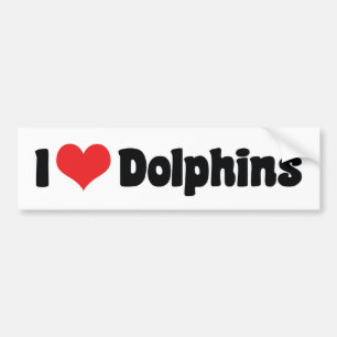 Autocollant De Voiture Je aime dauphins à coeur - Amateur de dauphins