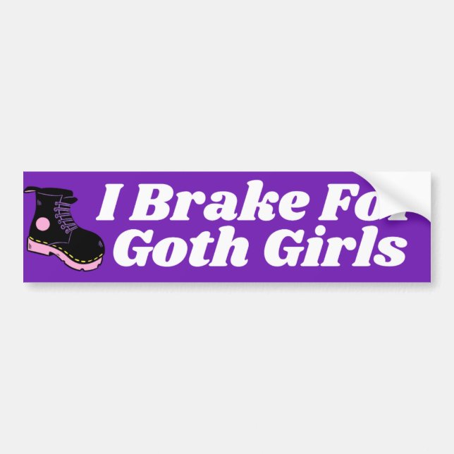 Autocollant De Voiture Je Braque Pour Les Goth Girls (Devant)