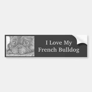 Autocollant De Voiture "Je chien Bumpersticker aime mon bouledogue