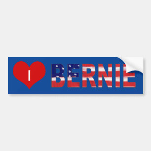 Autocollant De Voiture Je Coeur BERNIE ! En bleu avec indicateur