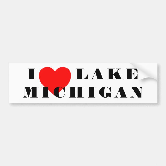 Autocollant De Voiture Je coeur Michigan (Devant)