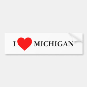 Autocollant De Voiture Je coeur Michigan