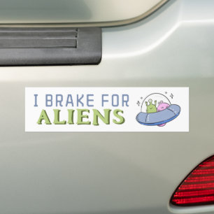 Autocollant De Voiture JE FREINE POUR ALIENS, Funny Spacship