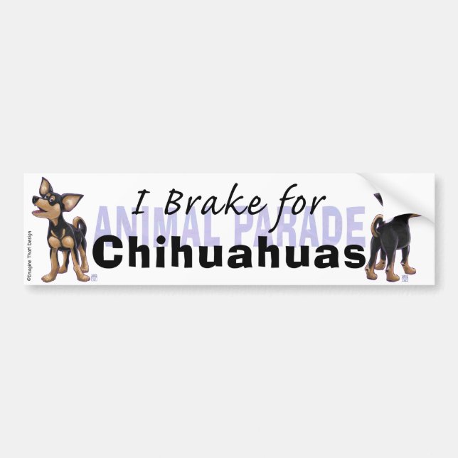 Autocollant De Voiture Je freine pour Chihuahuas (Devant)