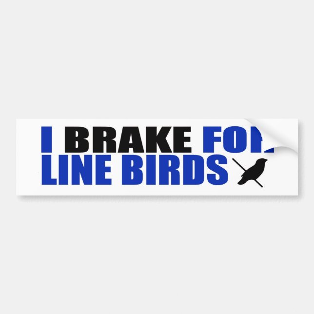 Autocollant De Voiture Je freine pour la ligne oiseaux (Devant)