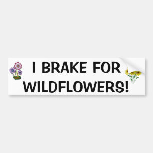 Autocollant De Voiture "Je freine pour les Fleurs sauvages !" Auto-collan