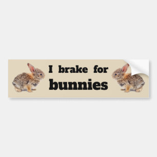 Autocollant De Voiture Je freine pour les lapins