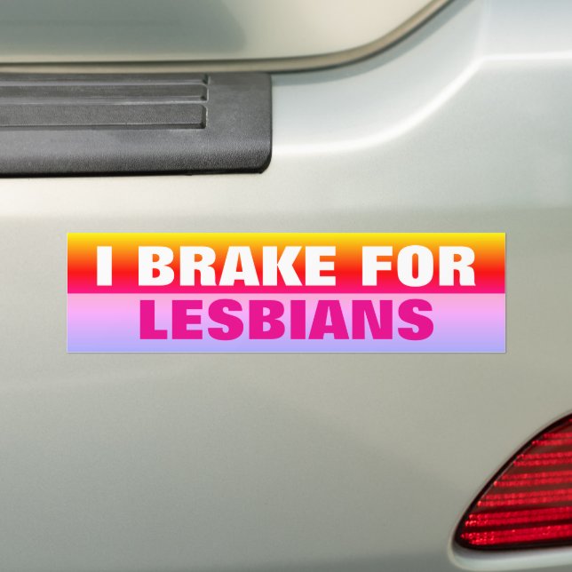 AUTOCOLLANT DE VOITURE JE FREINE POUR LES LESBIENNES (En voiture)