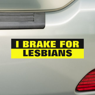 AUTOCOLLANT DE VOITURE JE FREINE POUR LES LESBIENS