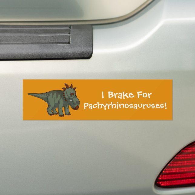 Autocollant De Voiture Je freine pour les Pachyrhinosaurus ! (En voiture)