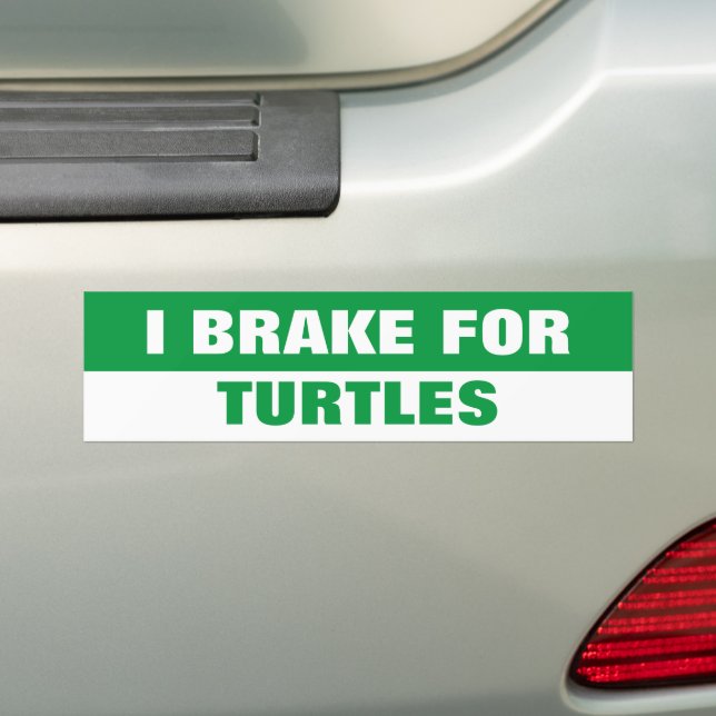 AUTOCOLLANT DE VOITURE JE FREINE POUR LES TORTUES (En voiture)