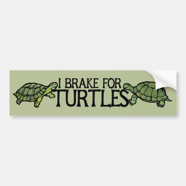 Autocollant De Voiture Je freine pour les tortues (Devant)