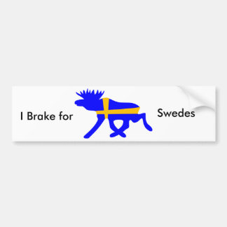 Autocollant De Voiture Je freine pour Suédois, bumpersticker
