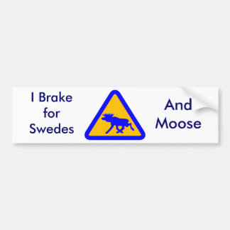 Autocollant De Voiture Je freine pour Suédois, bumpersticker