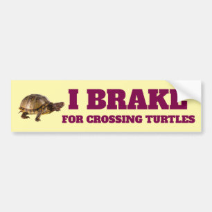 Autocollant De Voiture Je Freine Pour Traverser Les Tortues Vinyl Bumper