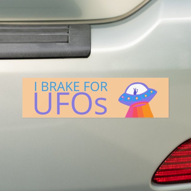Autocollant De Voiture JE FREINE POUR UN VRAI Alien UFOS (En voiture)